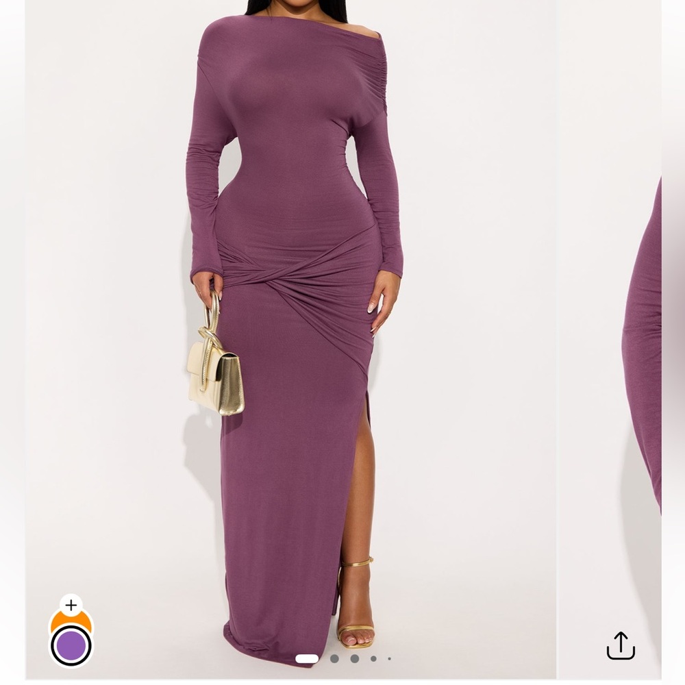 Fashion Nova Asymmetrical Dress - Mauve